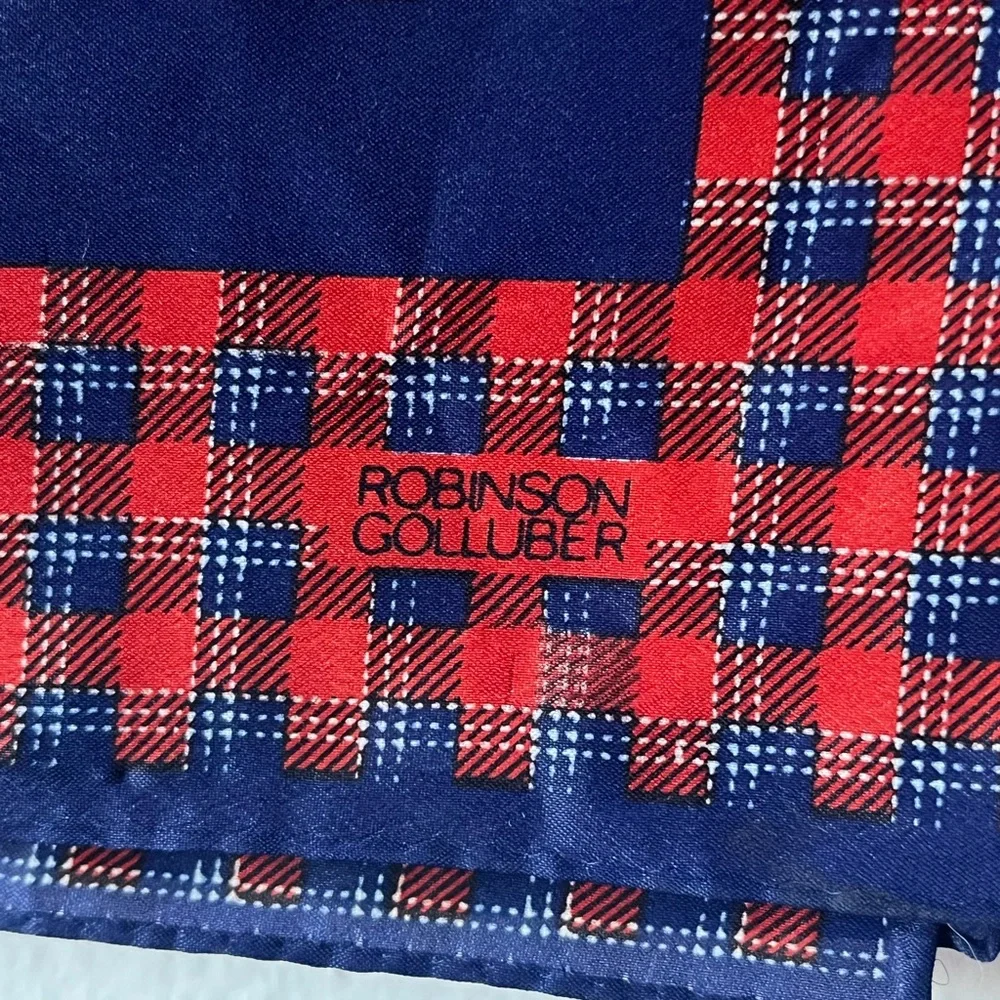 Robinson Golluber Large Red and Blue Plaid Scarf